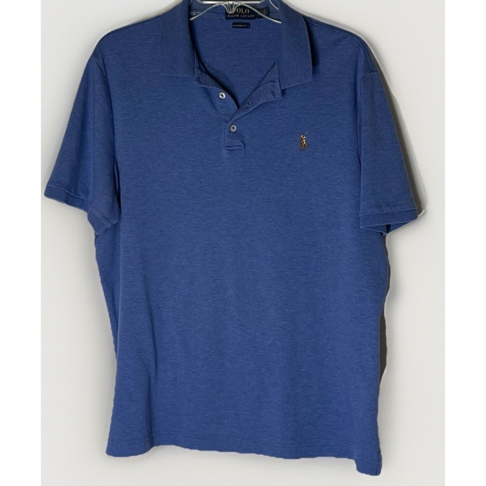 Polo Ralph Lauren Men's Size L Classic Fit Blue Short Sleeve‎ Pullover Polo